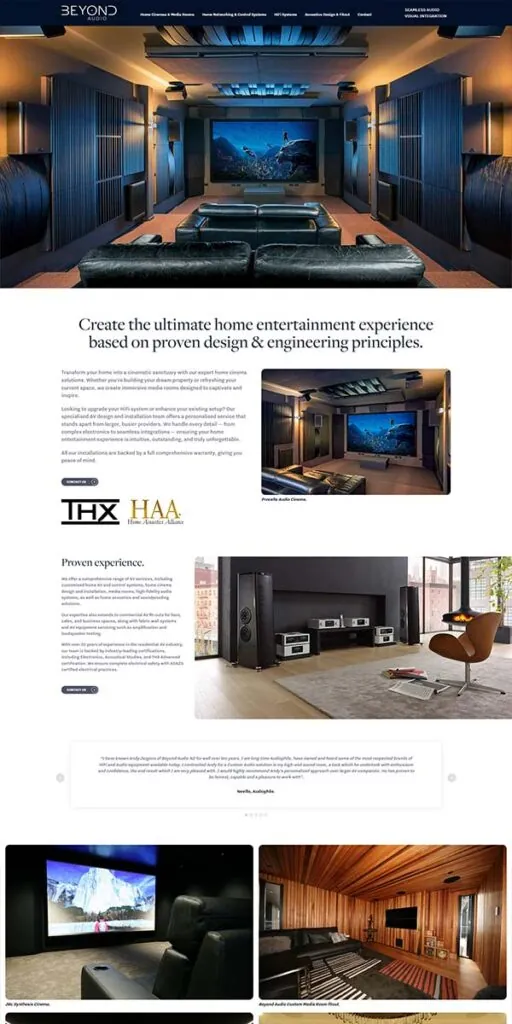 Beyond Audio website screenshot
