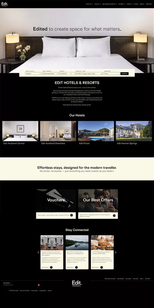 Edit Hotels & Resorts website screenshot