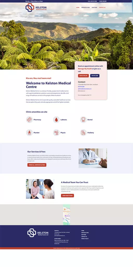 Kelston Medical Centre website screenshot